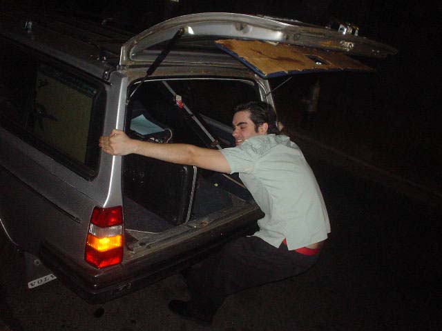 Chan, seen here stopping a rolling Swedish automobile; no big whoop.